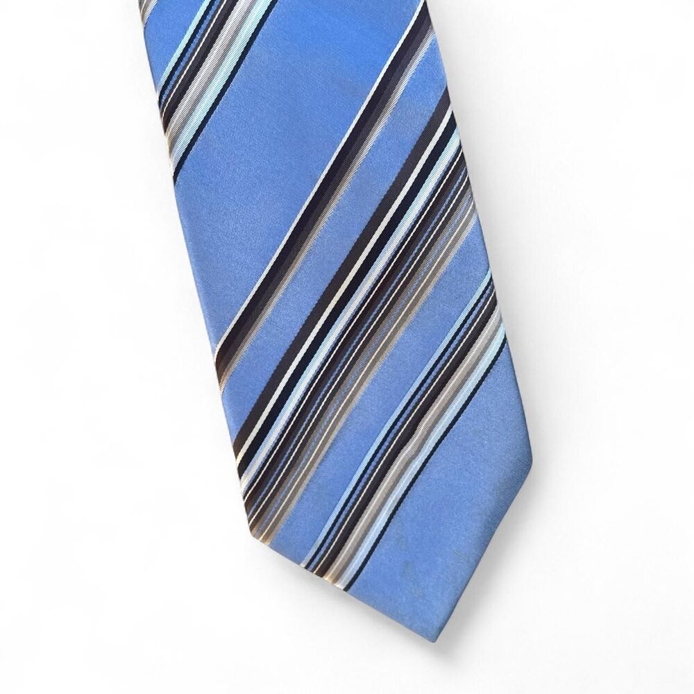 Tombolini Men's Silk Tie Light blue striped designer